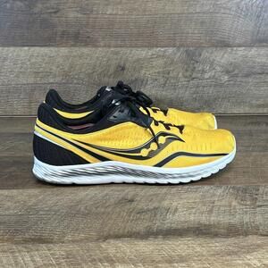 Saucony Kinvara 11 Mens Size 12 Yellow Black Athletic Running Shoes Sneakers